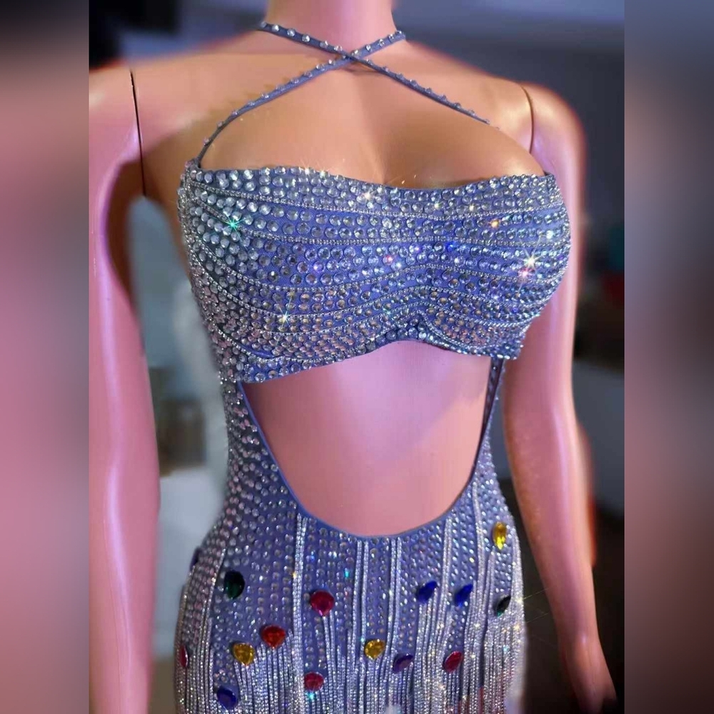 Rhinestone party shorts dress